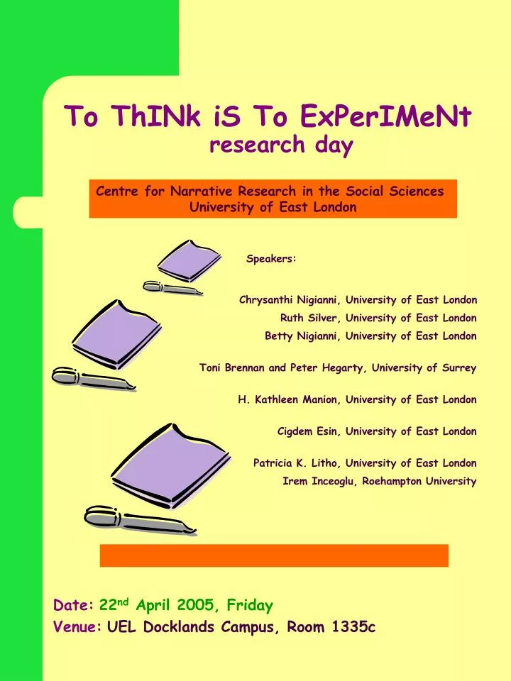 to think is to experiment research day