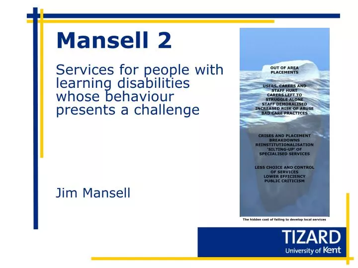 mansell 2 services for people with learning disabilities whose behaviour presents a challenge