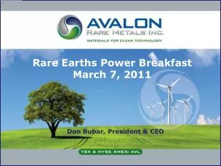 Rare Earths Power Breakfast March 7, 2011
