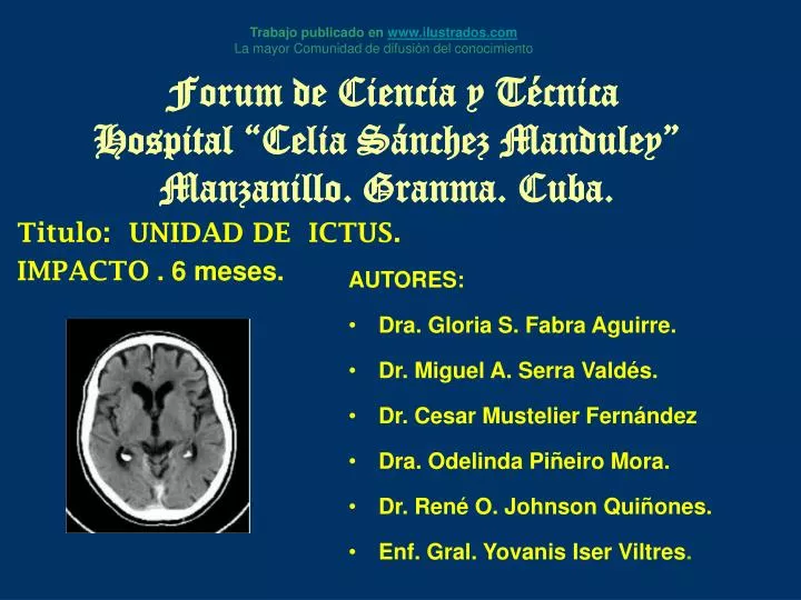 forum de ciencia y t cnica hospital celia s nchez manduley manzanillo granma cuba