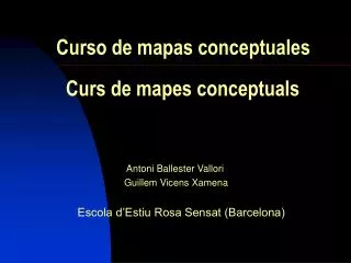 Curso de mapas conceptuales Curs de mapes conceptuals