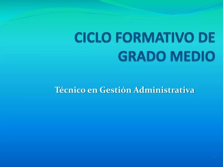 ciclo formativo de grado medio