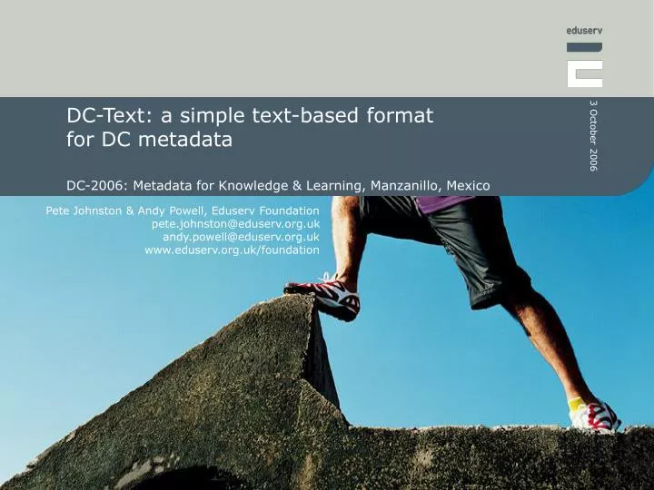 dc text a simple text based format for dc metadata