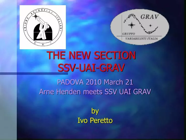 the new section ssv uai grav