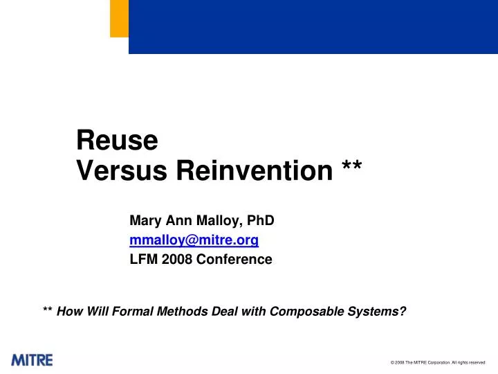 reuse versus reinvention