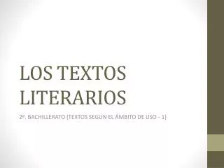 los textos literarios