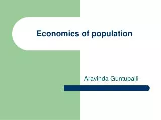 Economics of population