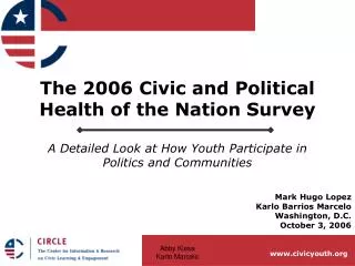 The 2006 Civic and Political Health of the Nation Survey A Detailed Look at How Youth Participate in Politics and Commun