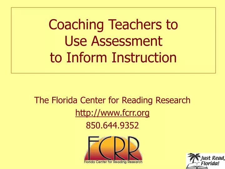 coaching teachers to use assessment to inform instruction