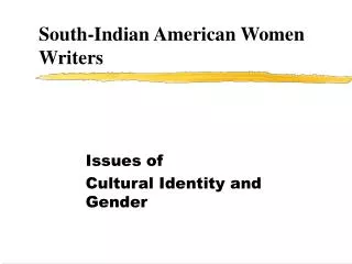 South-Indian American Women Writers