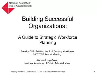 Building Successful Organizations: