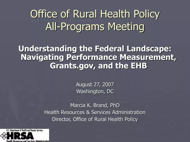 office of rural health policy all programs meeting