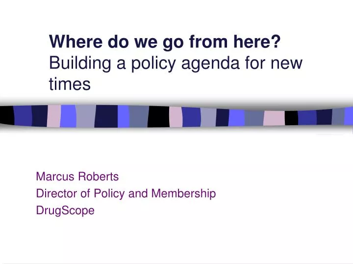 where do we go from here building a policy agenda for new times