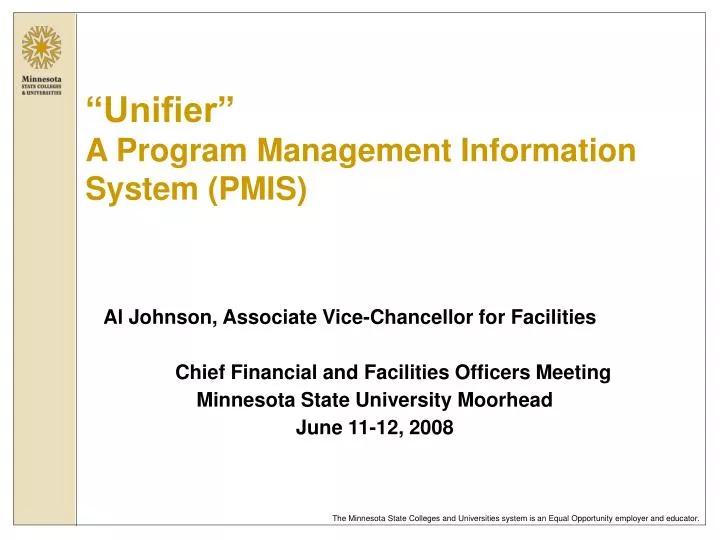 unifier a program management information system pmis