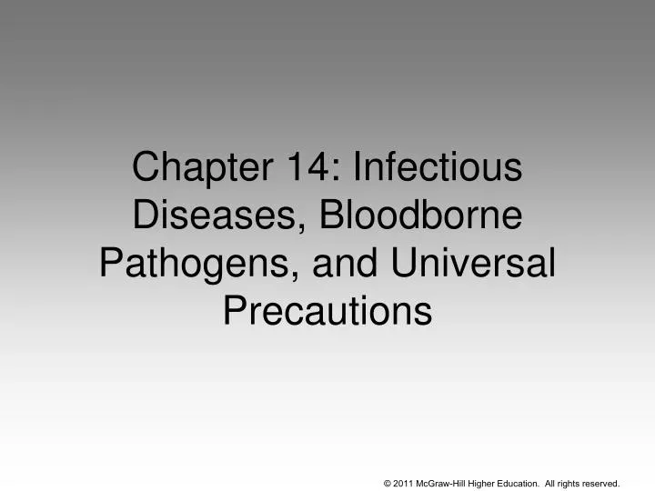 chapter 14 infectious diseases bloodborne pathogens and universal precautions