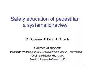 Safety education of pedestrian a systematic review
