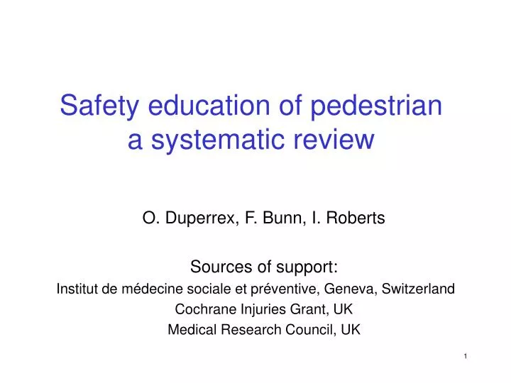 safety education of pedestrian a systematic review