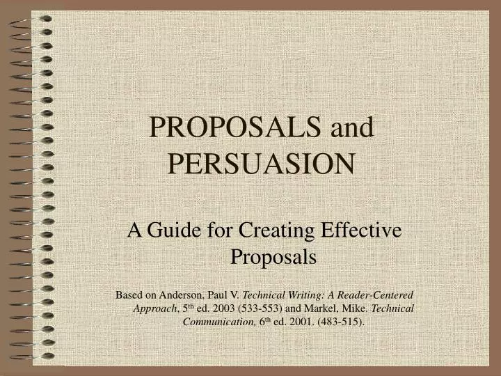 proposals and persuasion
