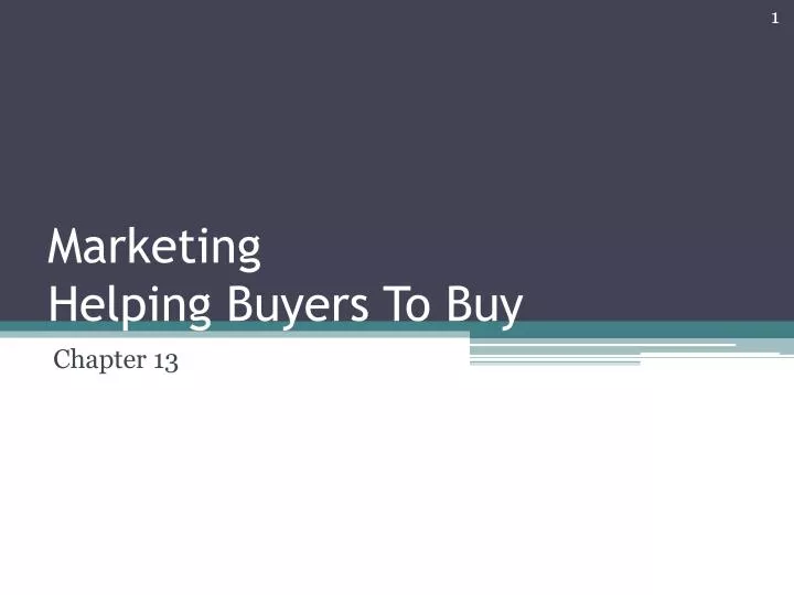 marketing helping buyers to buy
