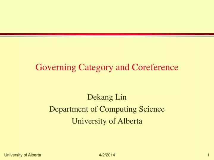 governing category and coreference
