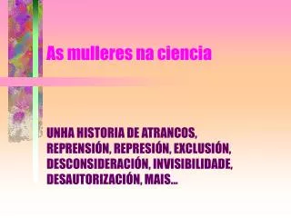 as mulleres na ciencia