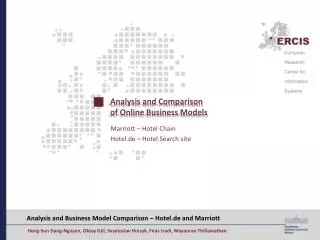 Analysis and Comparison of Online Business Models