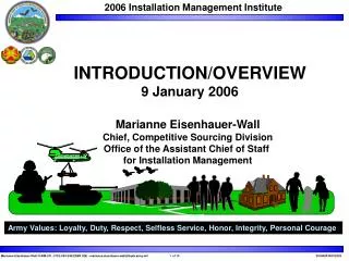 INTRODUCTION/OVERVIEW 9 January 2006