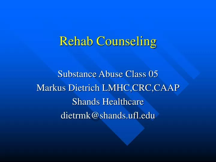 rehab counseling