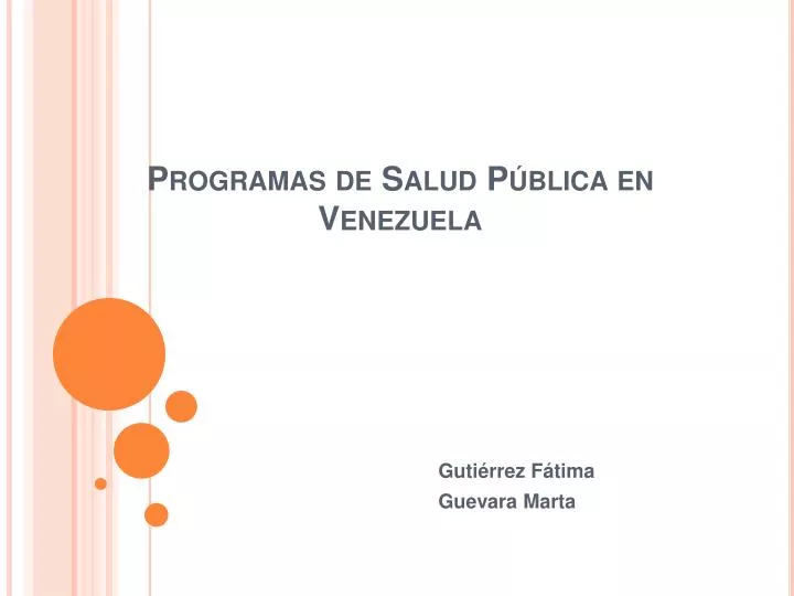programas de salud p blica en venezuela