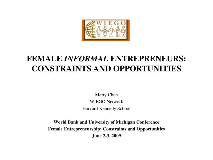 female informal entrepreneurs constraints and opportunities
