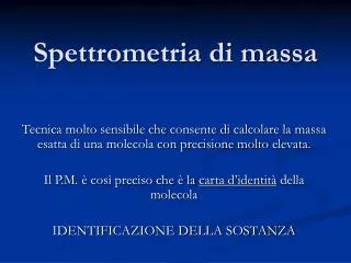 Spettrometria di massa