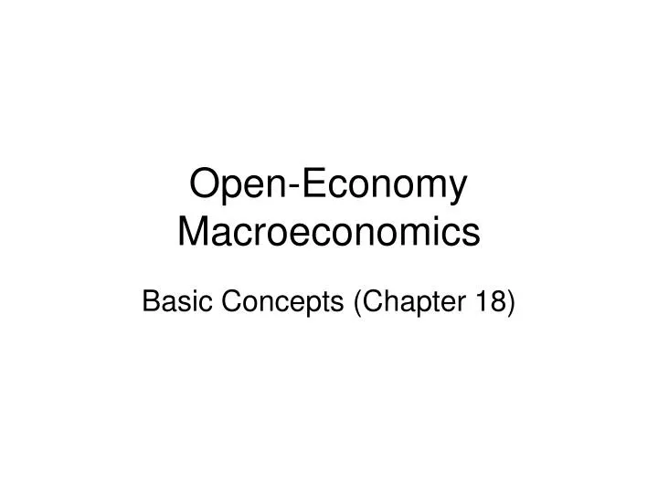 open economy macroeconomics