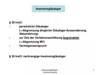 insolvenzgl ubiger