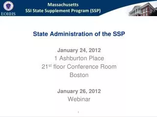 Massachusetts SSI State Supplement Program (SSP)