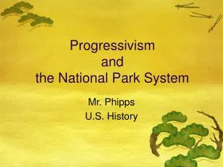 Progressivism and the National Park System