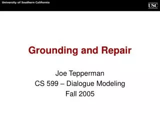 Grounding and Repair