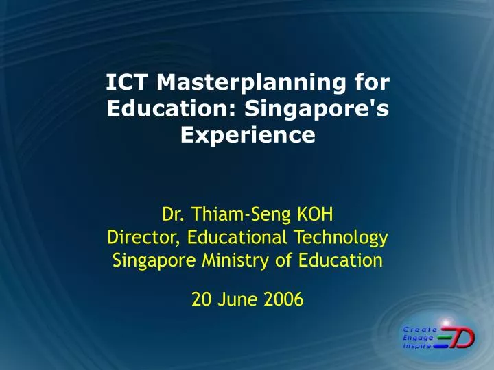 ict masterplanning for education singapore s experience