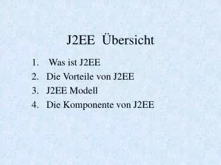 J2EE Übersicht