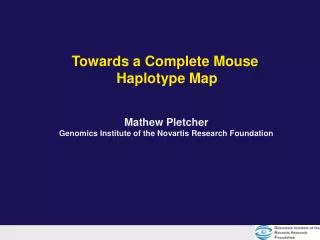 Towards a Complete Mouse Haplotype Map