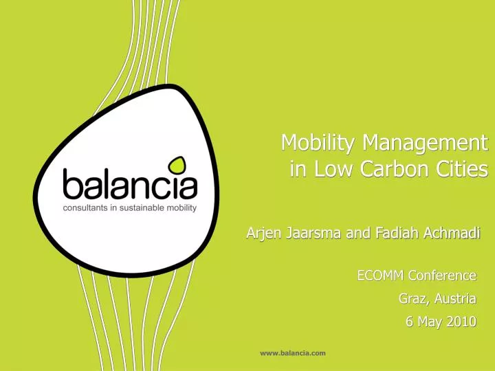 mobility management in low carbon cities