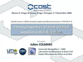 Creep properties of heat treated wood in radial direction.