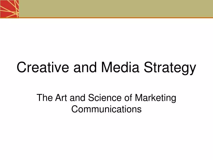 creative and media strategy