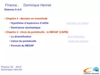 Finance , Dominique Henriet