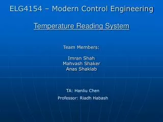 Temperature Reading System