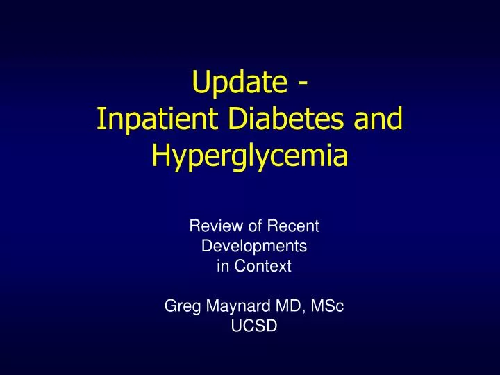 update inpatient diabetes and hyperglycemia