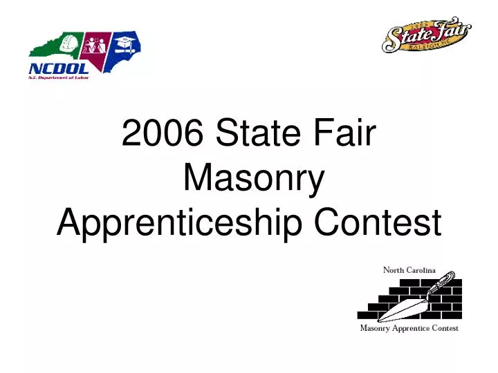 2006 state fair masonry apprenticeship contest