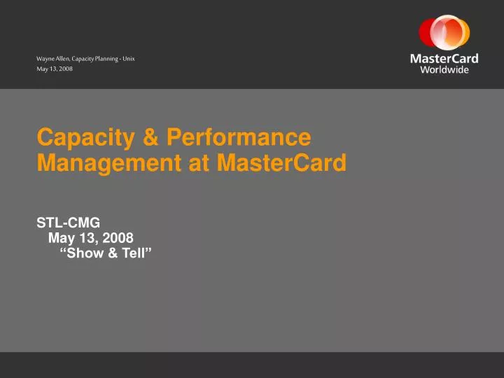 capacity performance management at mastercard