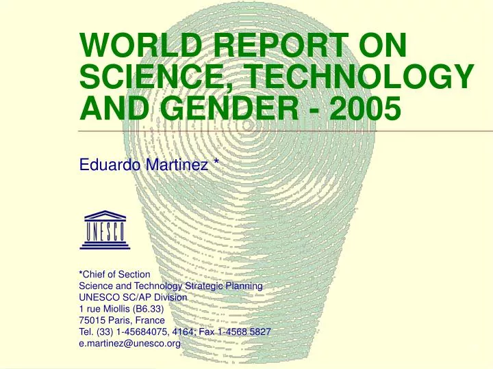 world report on science technology and gender 2005