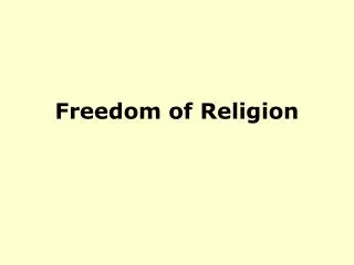 Freedom of Religion