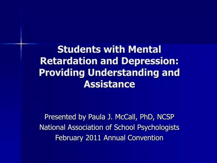 students with mental retardation and depression providing understanding and assistance